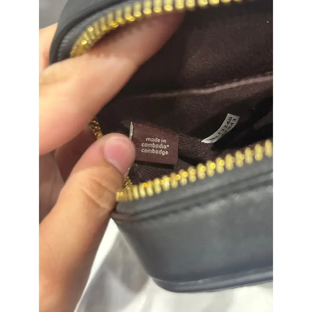 Coach Mini Jamie Camera Bag In Signature Leather Black Embossed Crossbody Bag
